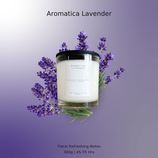 (ลด65.-โค้ดหน้าร้านลด 25 + DETAPR40 ลด 40) เทียนหอม Soy Wax กลิ่น Aromatica Lavender 300g