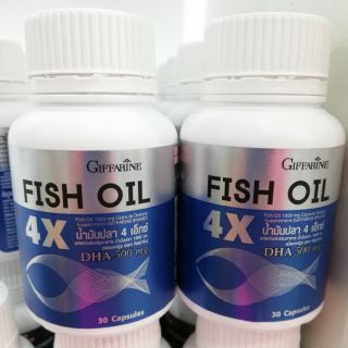 น้ำมันปลาDHA 1000 มก. 30 แคปซูล​ FISH OIL 4X  อาหารเสริมบำรุงสมองเสริมความจำ