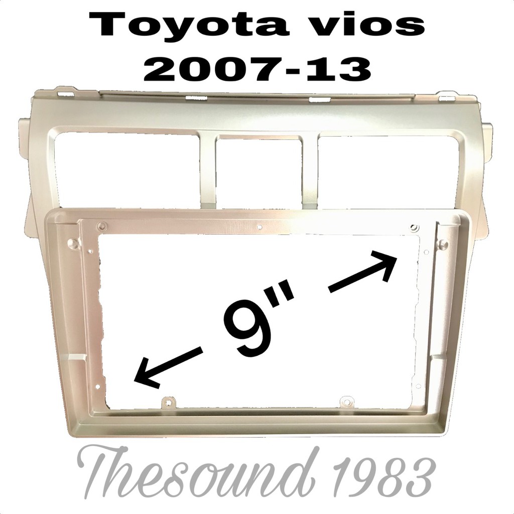 หน้ากากวิทยุจอแอนดรอย2ดินขนาด9หน้ากากวีออส-toyota-vios-ปี2007-13-งานแท้100-ราคาถูก