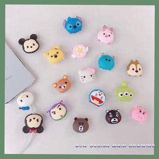 การ์ตูนซีรีส์ น่ารัก หัวกลม สาย USB ป้องกัน หูฟัง สายไฟ ป้องกัน ฝาครอบสายชาร์จ สายข้อมูล เคสป้องกัน สําหรับ iphone สายข้อมูล จัดระเบียบ