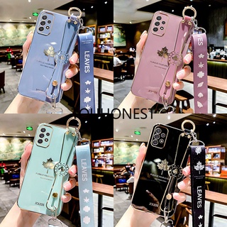 เคส Samsung Galaxy A13 เคส Samsung A23 เคส Samsung A33 A53 A03 A03S Case Samsung M21 M30S A32 Soft Silicone New Maple Leaf Wrist Band Phone Case With Gift Rope โทรศัพท์มือถือ ซิลิโคนนิ่ม ลายใบเมเปิ้ล พร้อมสายคล้องมือ สําหรับ