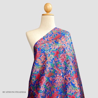 ภาพหน้าปกสินค้าFloral Design Printed Thai Silk Fabric - ผ้าไหม ไทยแท้ พิมพ์ลาย ลวดลาย กล้วยไม้ ที่เกี่ยวข้อง