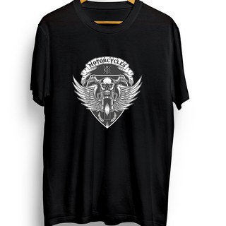 เสื้อยืดโอเวอร์ไซส์เสื้อยืด ลายรถจักรยานยนต์ Ride SKULLS-3XL