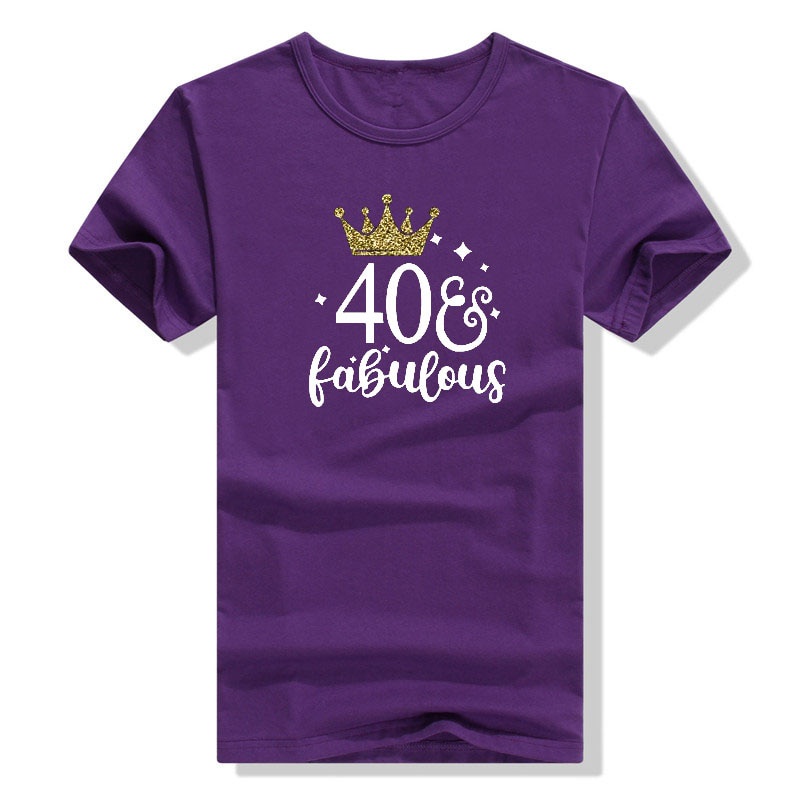 t-shirt-เสื้อยืด-พิมพ์ลาย-40fabulous-birthday-สําหรับแม่-40-ปี-40-ปีs-5xl