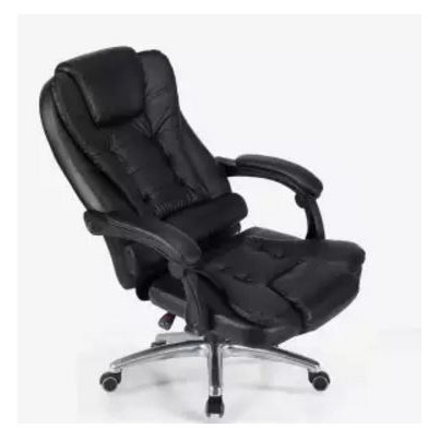 เก้าอี้สำนักงาน-เก้าอี้ทำงาน-เก้าอีนวด-ปรับเอนหลังได้มากสุด-140-องศา-หนังpu-สีดำ