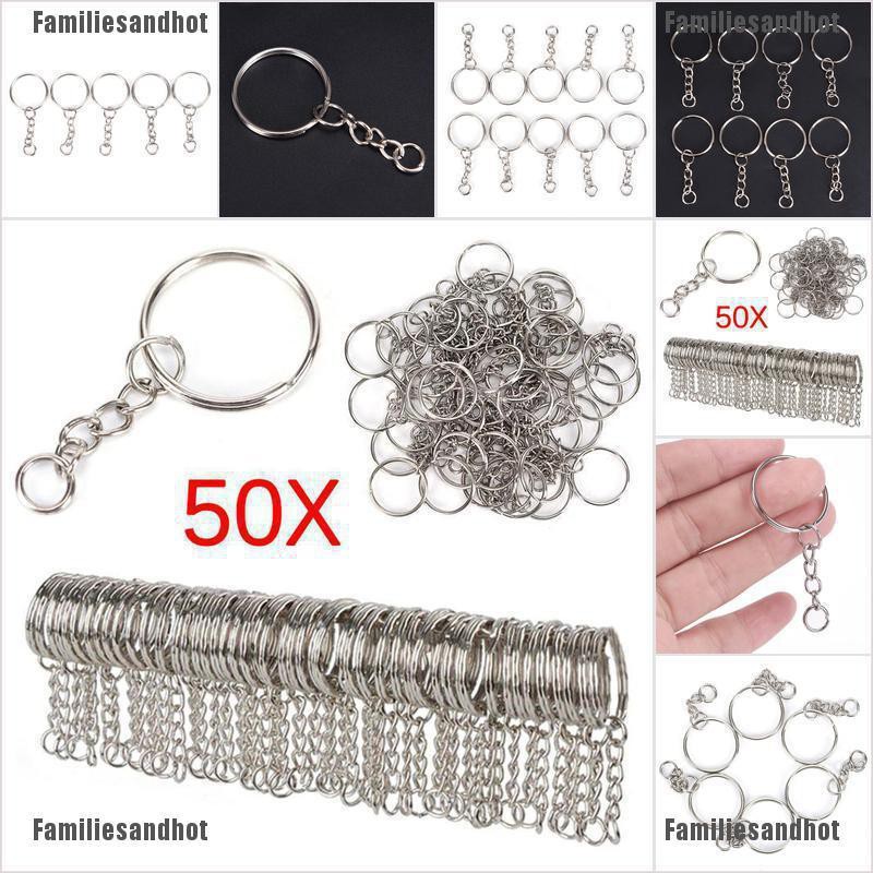 hot-sell-พวงกุญแจแบบแหวนโซ่สั้น-diy-25-มม-50-ชิ้น