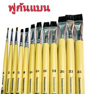 สินค้า (KTS)พู่กันไทยแหลมทอง ชนิด หัวแบน เลือกเบอร์(1-14)ได้(ขนคละสี ขาว/ดำ)