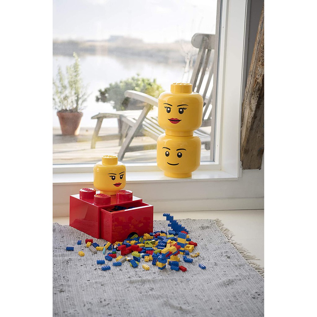 กล่องหัวเลโก้-กล่องใส่เลโก้-เกิร์ล-ผู้หญิง-ของแท้-lego-head-girl-size-l-24x27ซม
