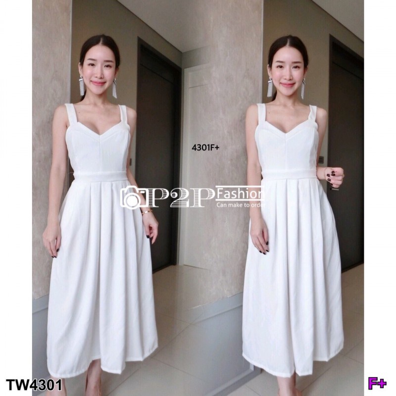 tw4301-maxi-dress-สายเดี่ยว-กระโปรงแต่งจีบทวีส