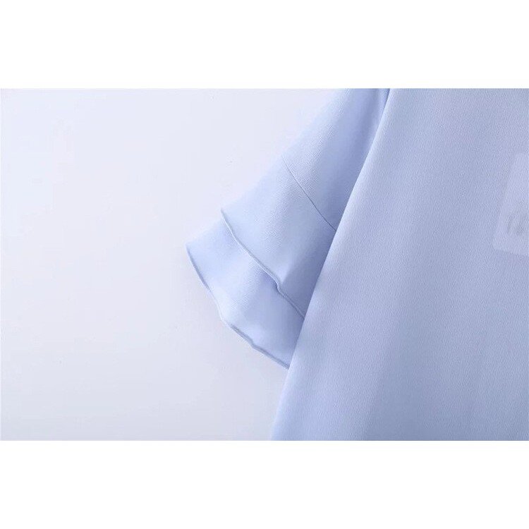 classy-sss-001-เสื้อผ้าชีฟองสีขาว-สไตล์เกาหลี-แขนระบาย-ดูมีดีเทล-น่ารัก