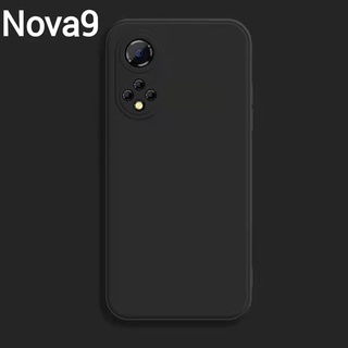 Nova9(พร้​อมส่งในไทย)เคสTPU​นิ่ม​สีดำทึบแบบคลุมกล้อง For​ Huawei Nova 9