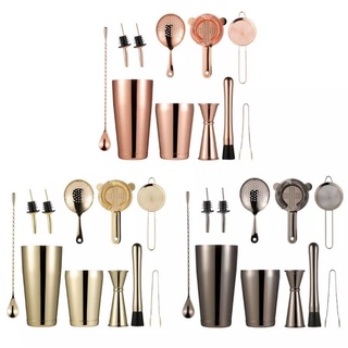 อุปกร์บาร์เทนเดอร์ เซ็ท11ชิ้น Cocktail Shaker set ผสมเครื่องดื่ม สำหรับบาร์มืออาชีพ