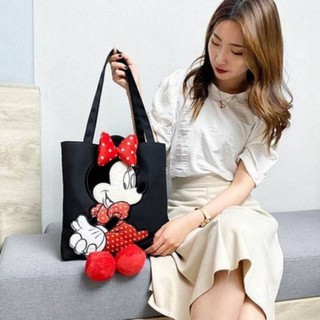 กระเป๋าสะพายผ้า ลาย มินนี่เม้าส์ Minnie mouse ขนาด ขนาด 33x30cm