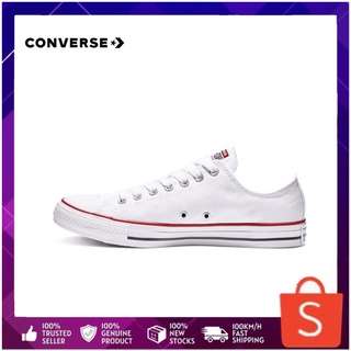 การส่งเสริมของแท้ 100% Converse All Star White (ของนอก) รองเท้าผ้าใบสีขาว รองเท้าส้นแบนผู้ชายและผู้หญิง สไตล์คลาสสิก