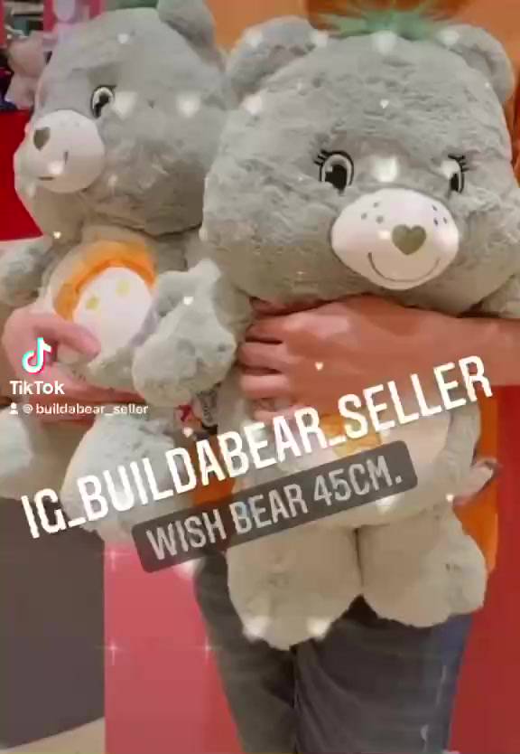 สินค้าแท้-ลิขสิทไทย-ตุ๊กตาหมี-แคร์แบร์-45cm-care-bears-wish-bear-สีเขียวมัชฉะ