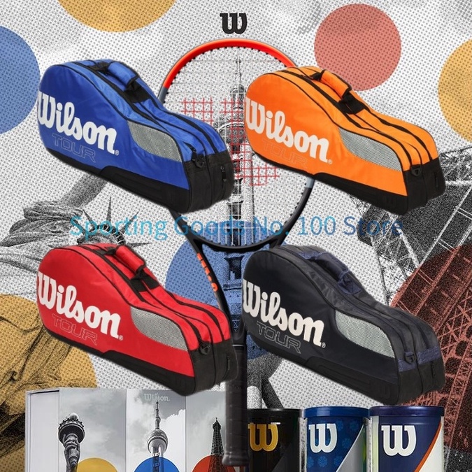 wilson-กระเป๋าไม้เทนนิสไหล่เดียว-4-ใบ-4-สี