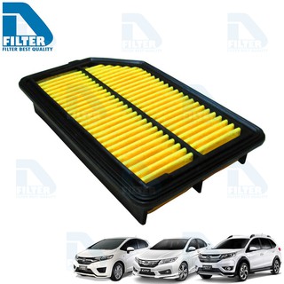 กรองอากาศ Honda ฮอนด้า Brv,City ซิตี้ 2014-2019,Jazz แจ๊ส GK 2014-2020 By D Filter (ไส้กรองอากาศ) (DA090N)