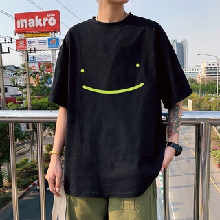 เสื้อยืดเสื้อฮาราจูกุฮิปฮอปพิมพ์ Dream Smp Smp สีเขียวฤดูร้อนผู้ชาย Kawaii