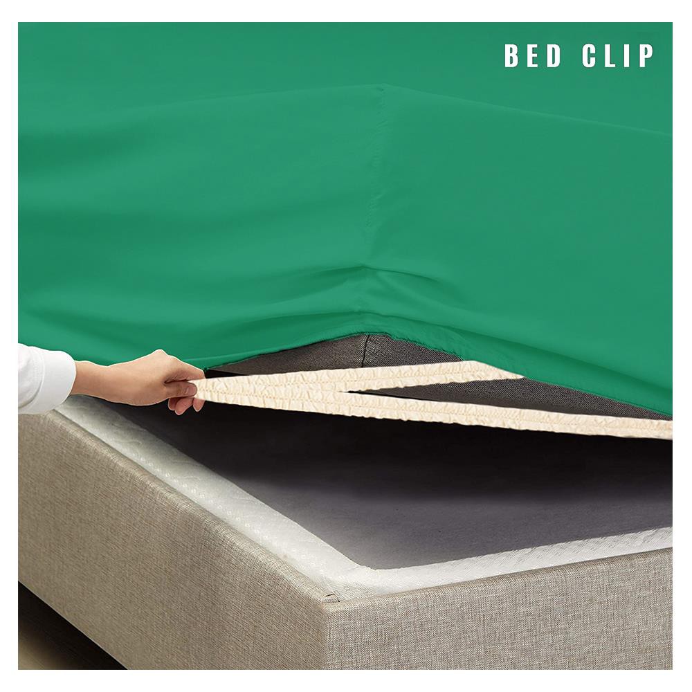ผ้าปูที่นอน-ชุดผ้าปูที่นอน-6-ฟุต-3-ชิ้น-bed-clip-microtex-สีเขียวพาสเทล-เครื่องนอน-ห้องนอน-เครื่องนอน-bedding-set-bed-cl