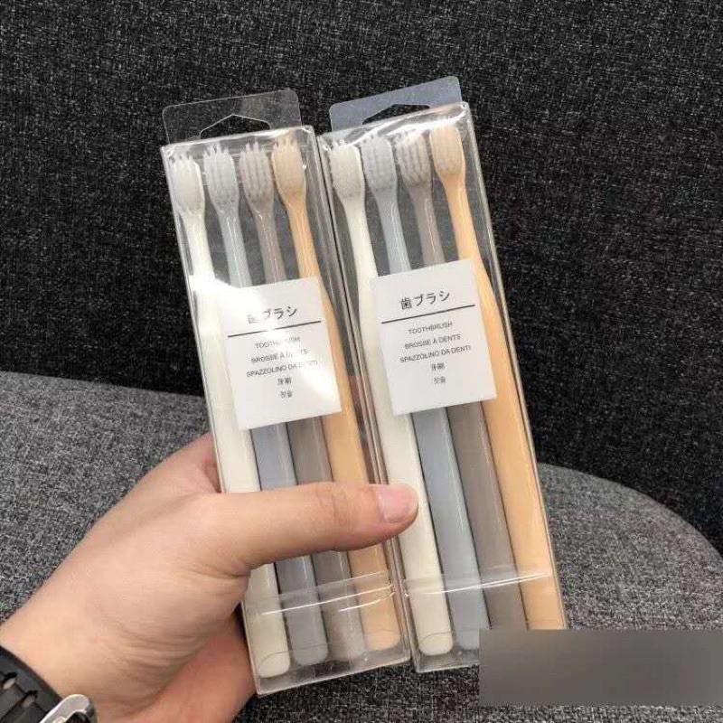 99-แปรงสีฟัน-ชุด-4-แปรง-สีเอิร์ธโทน-ใช้ได้ทั้งครอบครัว-ขนนุ่ม-ถูกสุดพร้อมส่ง-etc4289แปรงแปรงแปรง99