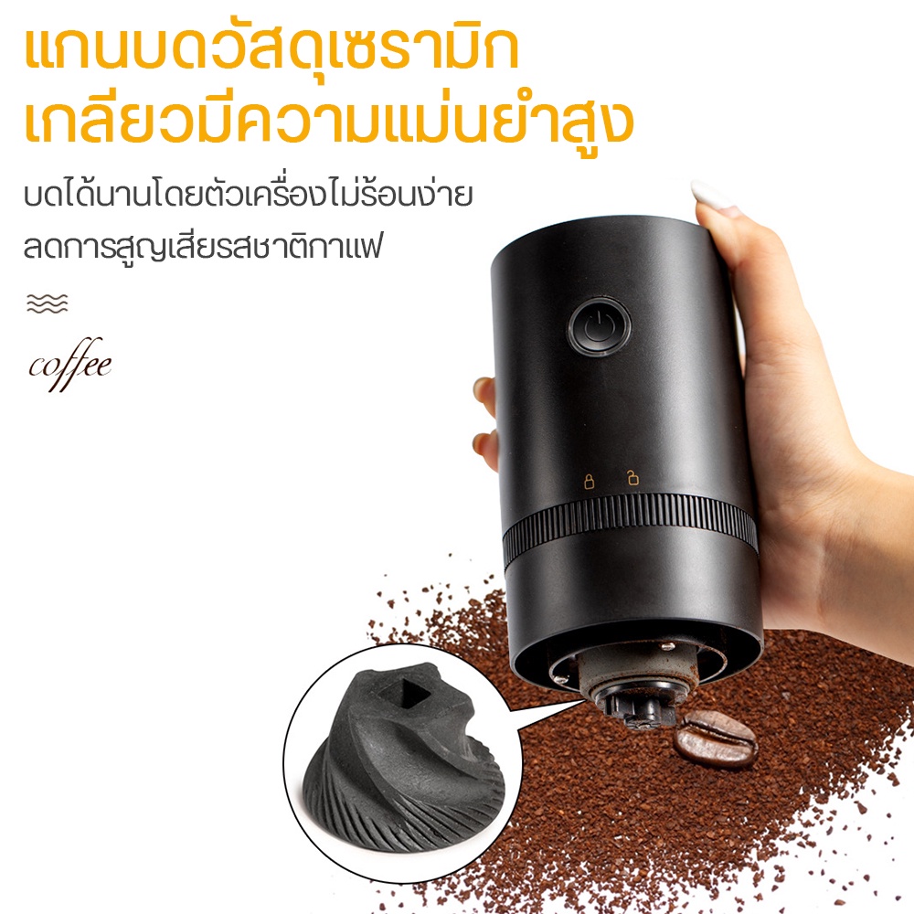 ภาพสินค้าKEESSON เครื่องบดกาแฟไฟฟ้า ใช้ USB ชาร์ต ที่บดกาแฟ 120ml พกพา ที่บดกาแฟไฟฟ้าขนาดเล็ก 13W เครื่องบดเมล็ดกาแฟ จากร้าน keesson บน Shopee ภาพที่ 4