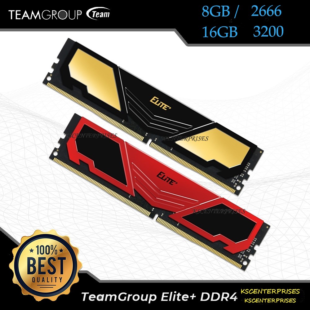ราคาและรีวิวRAM TEAM Elite Plus GOLD DDR4 16GB Kit (2x8GB) / 2666