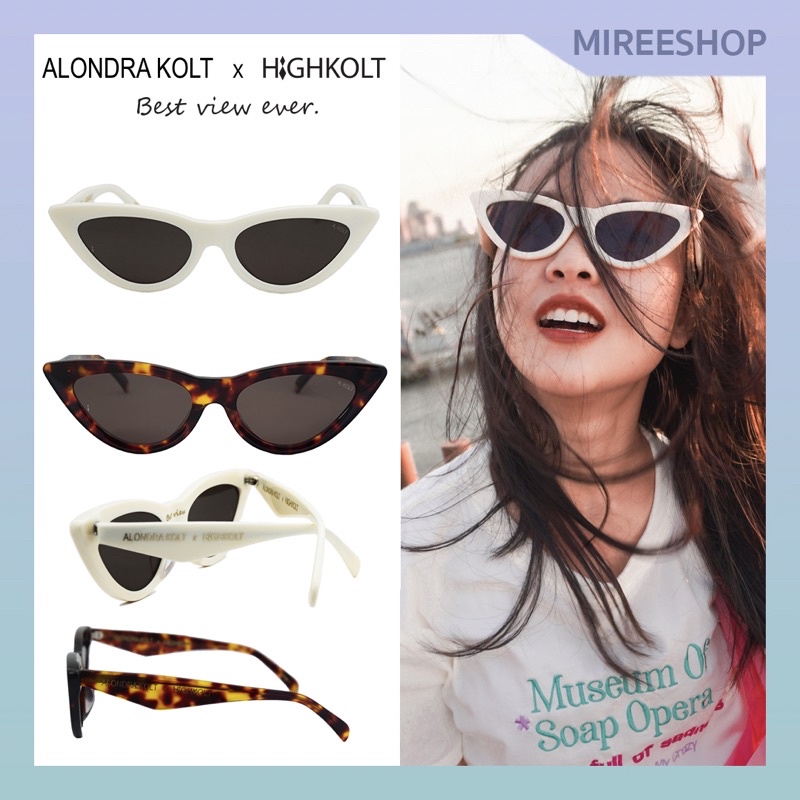 ภาพหน้าปกสินค้าAK7556 Alondra Kolt x HIGHKOLT Diamond Cat Eye แว่นกันแดด ทรงสามเหลี่ยม โดย Mireeshop