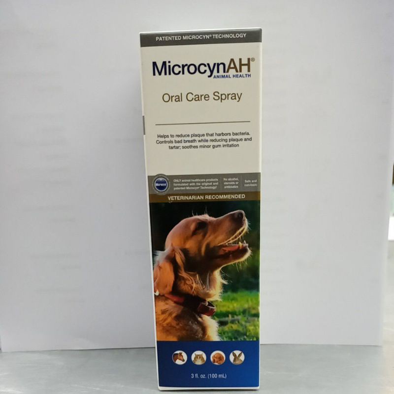 microcynah-oral-care-spray-100ml-สเปรย์ทำความสะอาดช่องปาก-ลดการสะสมของคราบหินปูนสำหรับสัตว์เลี้ยง