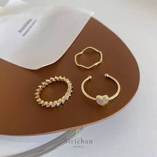 ภาพขนาดย่อของภาพหน้าปกสินค้าSale  แหวนแฟชั่น แหวนเกาหลี Minimal and Chic Set 3 ชิ้น สีทอง18K ไม่มีสารนิเกิล และ ตะกั่ว จากร้าน sirichan.premium บน Shopee