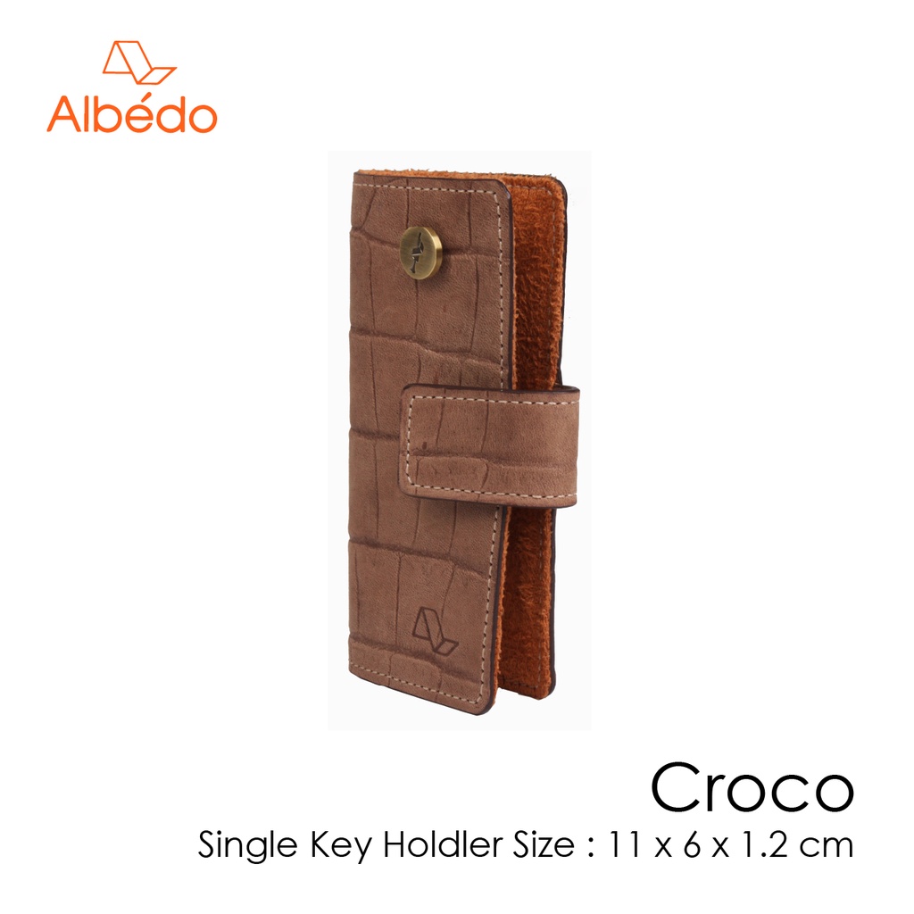 albedo-croco-single-key-holder-กระเป๋าเก็บกุญแจ-ที่ใส่กุญแจ-พวงกุญแจ-รุ่น-croco-cc40677