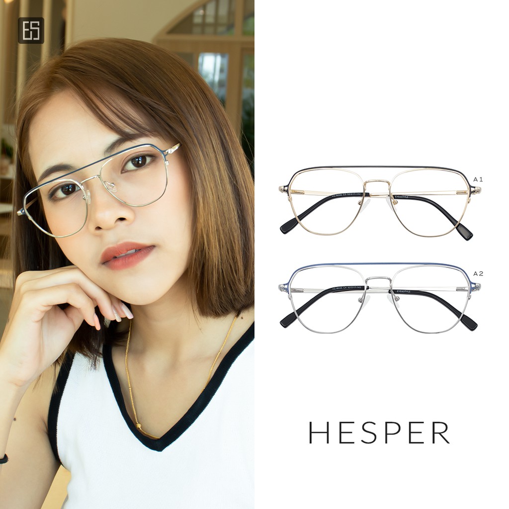 เฉพาะกรอบ-กรอบแว่นตารุ่น-hesper-เบรนด์-eye-amp-style-โลหะ-เท่ๆ