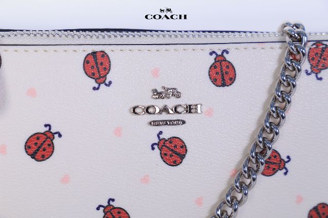 กระเป๋า-coach-handle-pouch-signature-ladybug-print