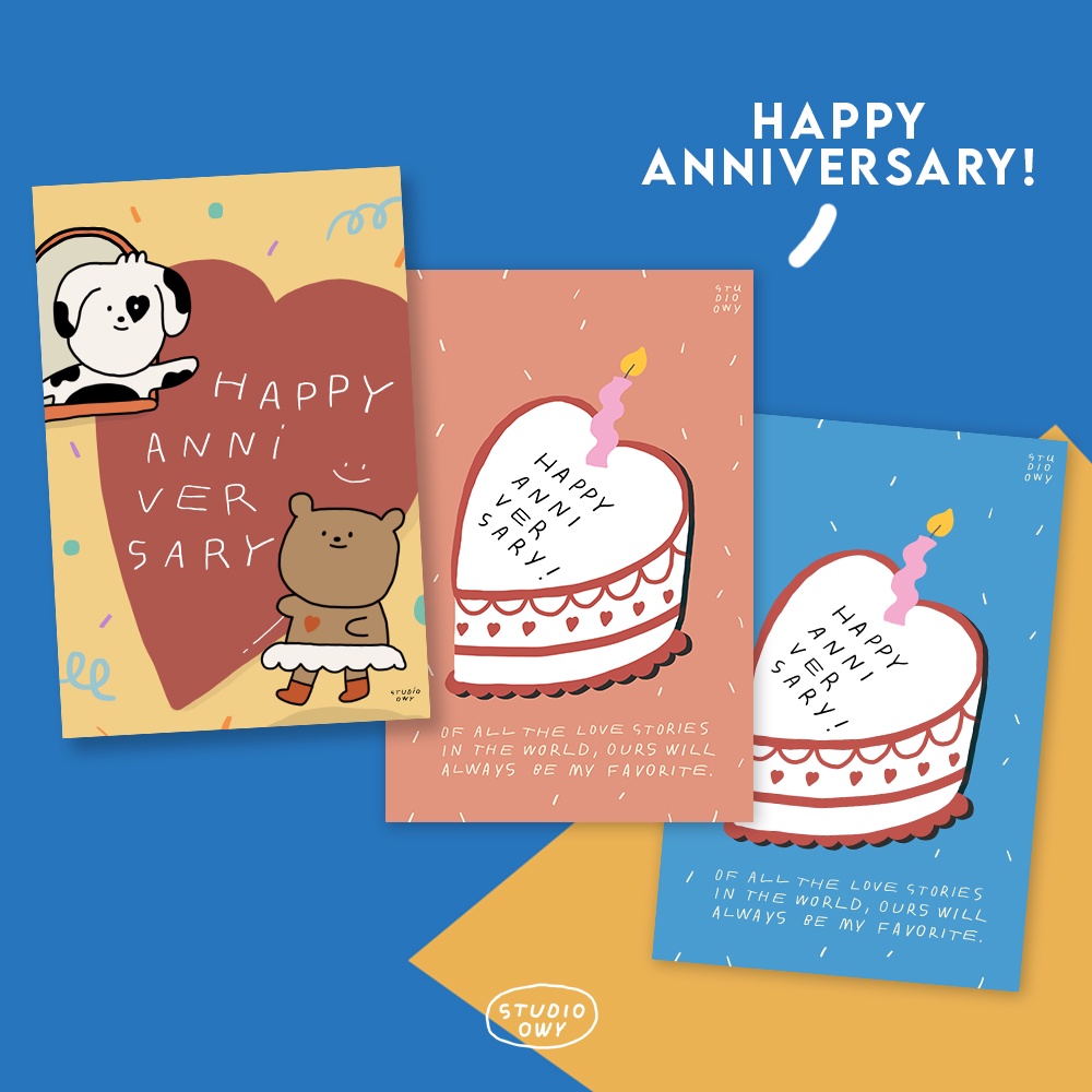 ภาพหน้าปกสินค้าSTUDIO.OWY : Anniversary Card การ์ดวันครบรอบ จากร้าน studio.owy บน Shopee