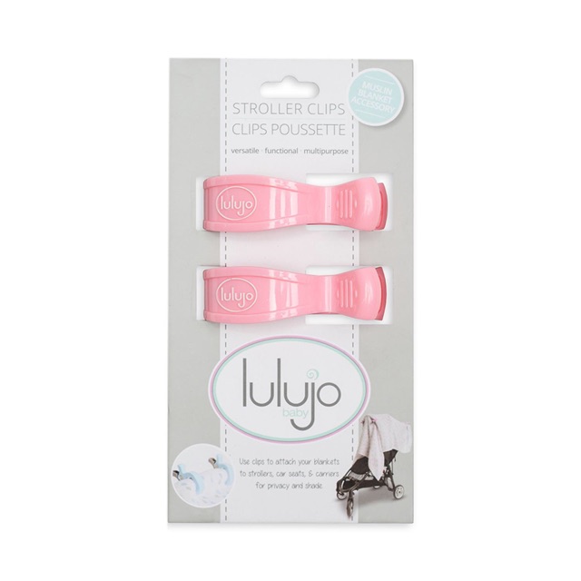 lulujo-คลิปหนีบผ้าคลุมรถเข็น-2-pack-stroller-clips-pink