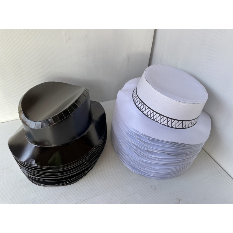 กระดาษ-หมวก-สีดำ-สีขาว-30x8-cm-ew-ราคาต่อ-1-ชิ้น