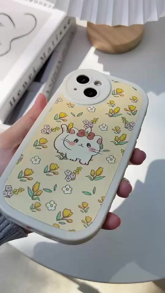 เคสโทรศัพท์-เคสลายการ์ตูน-เคสหนังลายแมวในสวนดอกไม้สีเหลือง