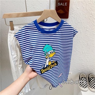 [Babycat] พร้อมส่ง ใหม่ เสื้อยืดแขนกุด ผ้าฝ้ายแท้ ลายทาง สไตล์เกาหลี ญี่ปุ่น ฤดูร้อน สําหรับเด็กผู้ชาย 2022