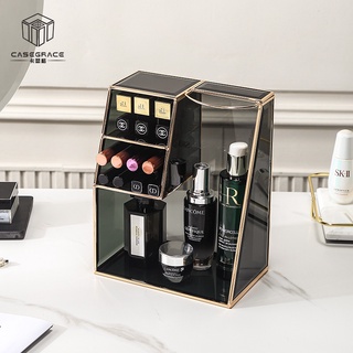 Casegrace Gilt กล่องเก็บเครื่องสําอาง อเนกประสงค์ สีดํา สําหรับห้องน้ํา