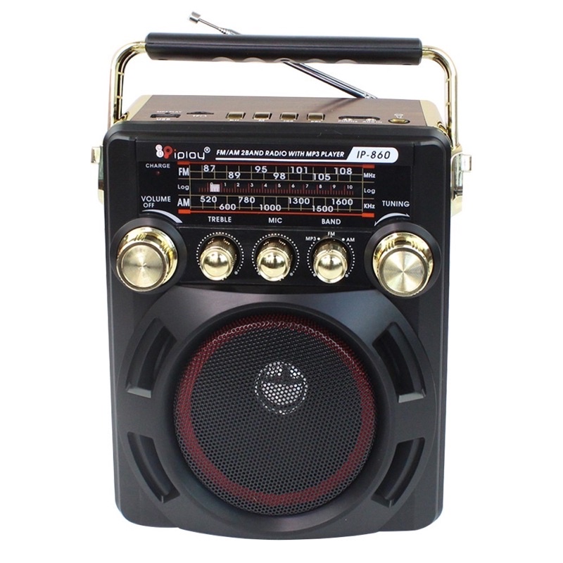 รูปภาพของวิทยุ IP-860 ฟังได้ทั้ง Bluetooth FM/AM/เล่นUSBได้/SD/MP-3/ รุ่น Portable-karaoke-box-microphone-radio-fm-usb-01d-K3ลองเช็คราคา