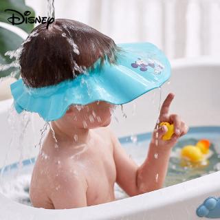 Disney หมวกอาบน้ําเด็ก ลายการ์ตูนดิสนีย์ ปรับได้ ป้องกันผม ล้างหัว ดูแลเด็ก