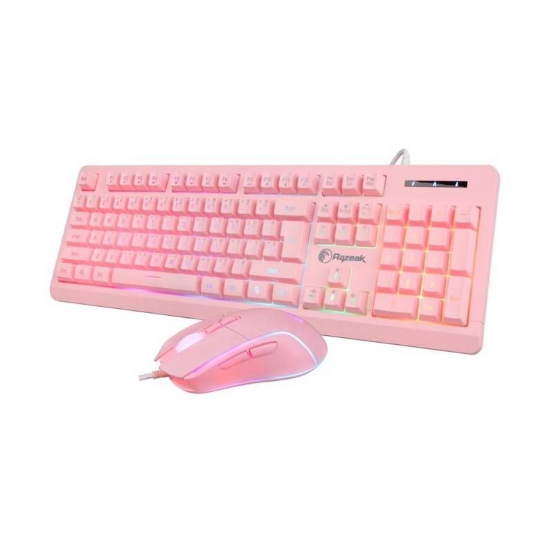 ภาพสินค้าRazeak RKM-705 Keyboard+Mouse Combo ชุดมีไฟเมาส์คู่คีย์บอร์ด สีชมพูทั้งชุด จากร้าน jakkraphatgadget บน Shopee ภาพที่ 4