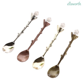 Ellsworth ช้อนชา กาแฟ ขนมหวาน อัลลอย ลายป่าน่ารัก สไตล์วินเทจ หลากสี สําหรับตกแต่งโต๊ะอาหาร