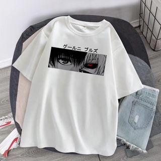 เสื้อผู้ชายเท่ - ☫✁ ❁ญี่ปุ่นอะนิเมะพังก์โตเกียวปอบ Kaneki เคนพิมพ์เสื้อยืด Loartoon Streetwear Funi