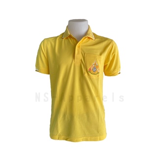 เสื้อปกโปโลสีเหลืองผู้ชายปักตรา เสื้อคอปกสีเหลืองผู้ชาย