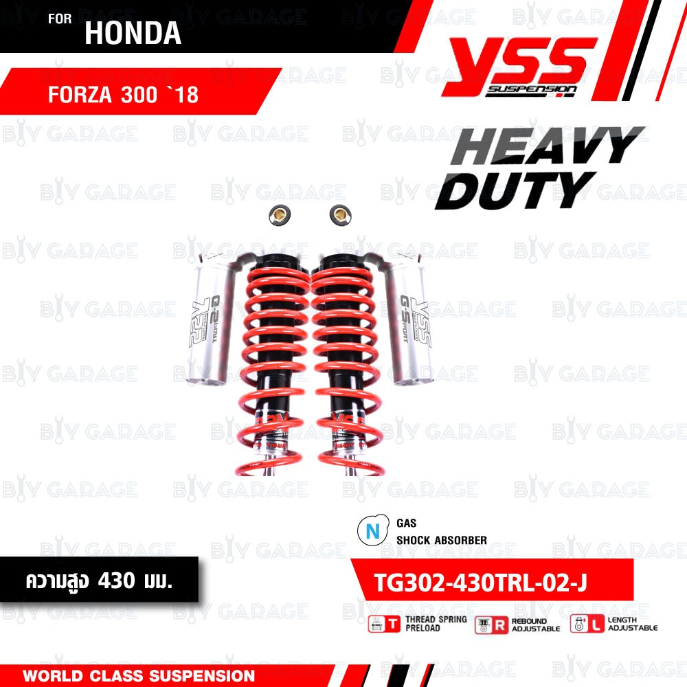 yss-โช๊คแก๊ส-heavy-duty-for-g-sport-สำหรับ-honda-forza-300-ปี-2018-ขึ้นไป-tg302-430trl-02-j-สปริงแดงกระบอกเงิน