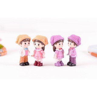 ตุ๊กตาเรซิ่น ประดับกระถาง สวนขวด #คู่รักใส่หมวก No.18