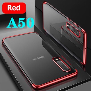 Case Samsung A50 /A50S / A30S เคสนิ่ม ขอบสีหลังใส เคสกันกระแทก สวยและบาง TPU CASE เคสซีลีโคน สินค้าใหม่ ส่งจากไทย