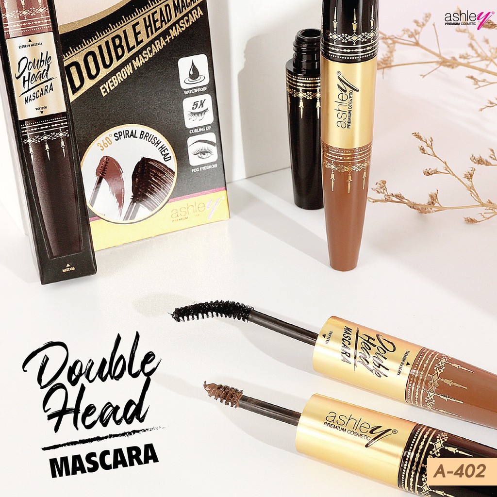 มาสคาร่าคิ้วและมาสคาร่า-ashley-double-mascara-a-402-ขนคิ้วสวยเรียงเส้น-ขนตาสวยปัง-เพื่มความยาว-5x-เท่า