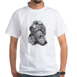 เสื้อยืด ลาย Irish Wolfhound สีขาว สําหรับผู้ชาย 100%