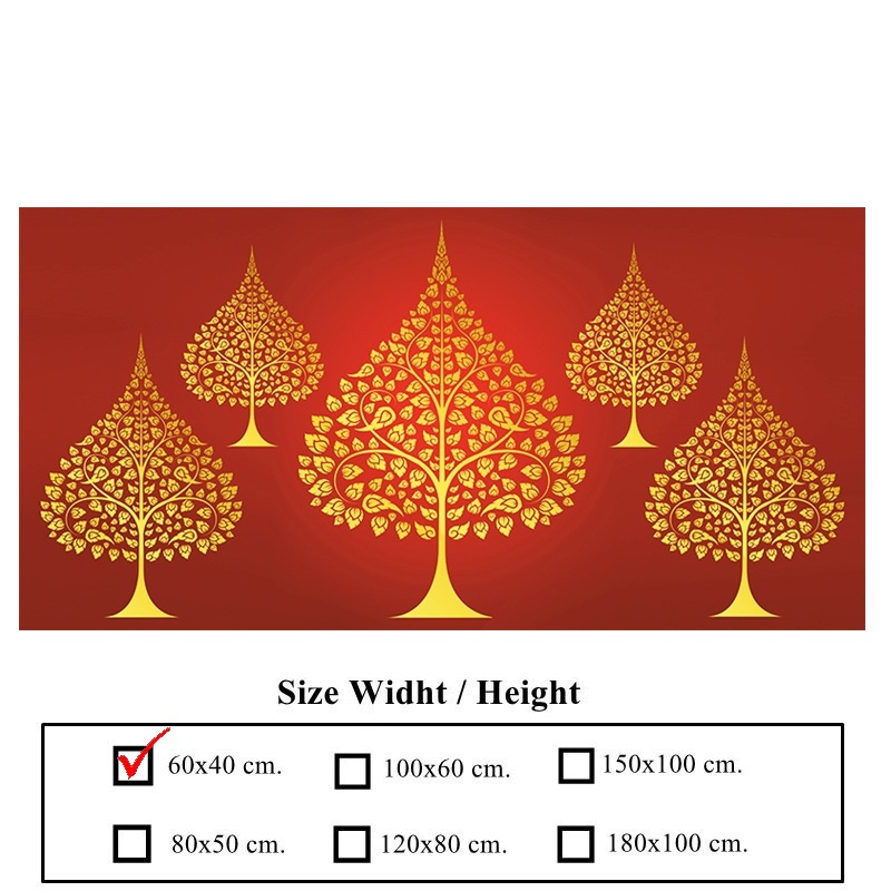ภาพต้นโพธื์ติดผนัง-ต้นโพธิ์ตกแต่งห้องพระ-ภาพพิมพ์ต้นโพธิ์-กาวในตัว